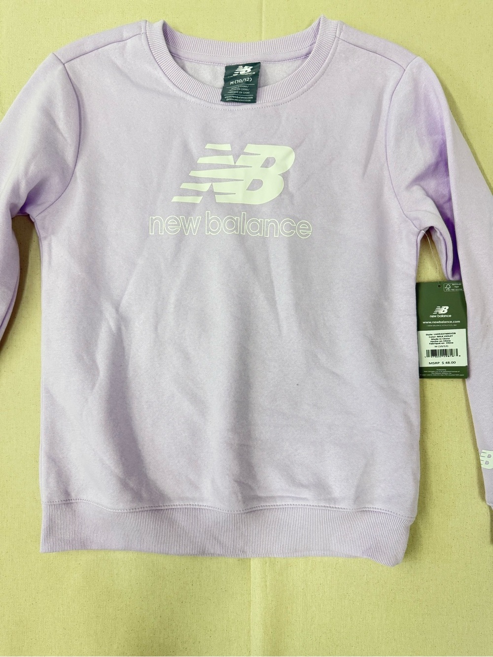 New Balance Milk Violet Crewneck Sweatshirt